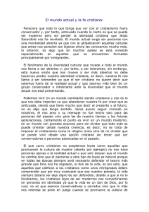 El mundo actual y la fe cristiana