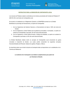 INSTRUCTIVO PARA LA RENDICIÓN DE CONTRAPARTE LOCAL