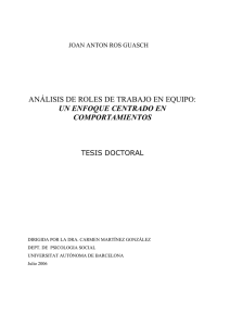 Análisis de Roles en Equipos de Trabajo: Tesis Doctoral