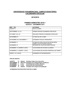 CALENDARIO ESCOLAR - Universidad Panamericana