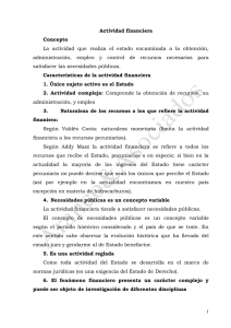 Actividad Financiera: Concepto y Características