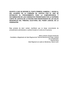 ESCRITO A QUE SE REFIERE EL PUNTO PRIMERO, NUMERAL 1