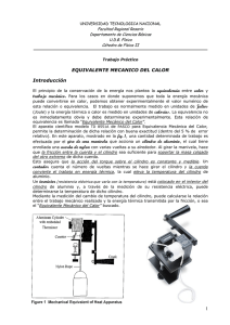 1 EQUIVALENTE MECANICO DEL CALOR Introducción efectuada