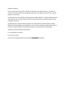 Evaluación Unidad III Crear un sistema que sea capaz de responder
