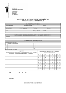 solicitud de reconocimiento de créditos por experiencia profesional