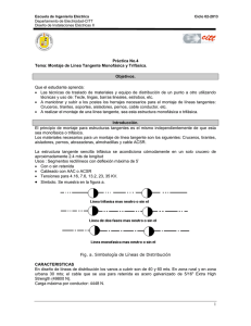 1 Práctica No.4 Tema: Montaje de Línea Tangente Monofásica y