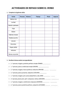 actividades de repaso sobre el verbo