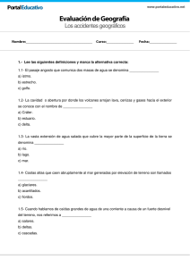 Examen de Geografía: Accidentes Geográficos