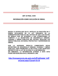 art 19 frac. xviii información sobre ejecución de obras.