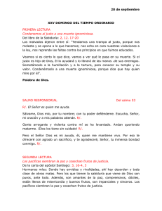 20 de septiembre XXV DOMINGO DEL TIEMPO ORDINARIO
