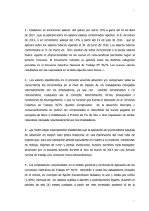 1.- Establecer un incremento salarial del quince por ciento 15% a