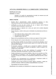 acta de la reunión previa a la cimentación y estructuras