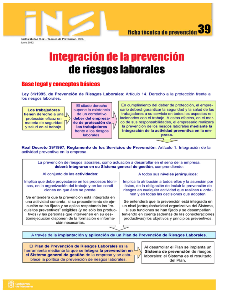 Integración De La Prevención De Riesgos Laborales