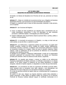 Registro de deudores alimentarios morosos.