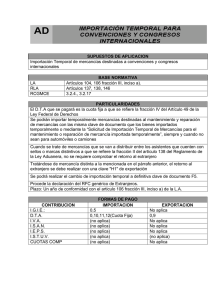 SUPUESTOS DE APLICACION Importación Temporal de