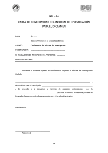 Carta de Conformidad Informe de Investigación - Formulario