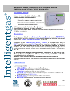 Información técnica para Detector dual-GAS-MONOXIDO de