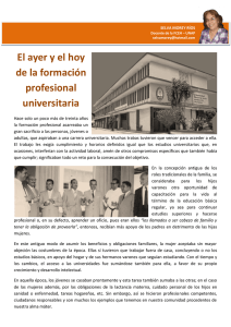 El ayer y el hoy de la formación profesional universitaria