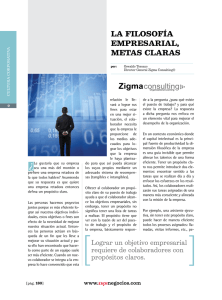 La filosofía empresarial, metas claras