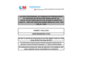 LISTADO PROVISIONAL DE CANDIDATOS PRESENTADOS AL