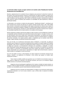 Los derechos deben ocupar un lugar central en la Cumbre