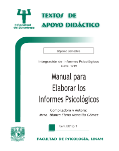 Manual para Elaborar los Informes Psicológicos - Psicología-UNAM
