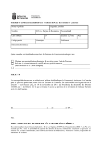 Solicitud de certificación acreditativa de condición de Guía de