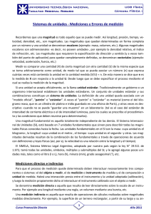 Sistemas de Unidades, Mediciones y Errores en Física I