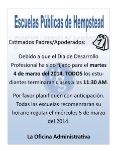 Estimados Padres/Apoderados: La Oficina Administrativa