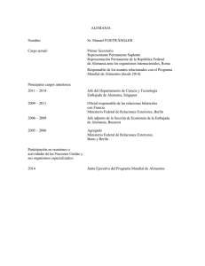 ALEMANIA Nombre: Sr. Manuel FURTWÄNGLER Cargo actual