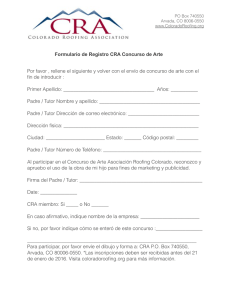 Formulario de Registro CRA Concurso de Arte Por favor , rellene el
