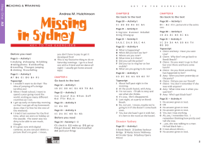 Missing in Sydney: Key to Exercises