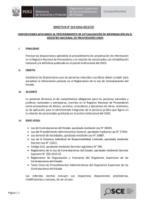 DIRECTIVA N° 014-2016-OSCE/CD DISPOSICIONES APLICABLES