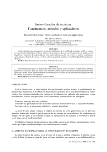 Inmovilización de enzimas: Métodos y aplicaciones