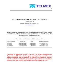 TELÉFONOS DE MÉXICO, S.A.B. DE C.V. (TELMEX)