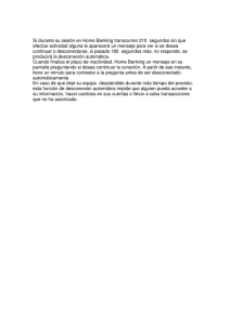 Si durante su sesión en Home Banking transcurren 210 segundos