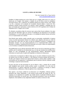 llegó la hora de decidir - jose antonio de la vega