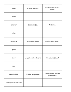 poder A mí me gusta(n)… Prefiere pasar el rato sólo(a). dormir