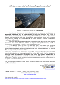 Calor fuerte : ¿ por qué el rendimiento de los paneles solares baja?