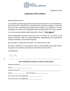 ¡CURSO DE LETRA CURSIVA!