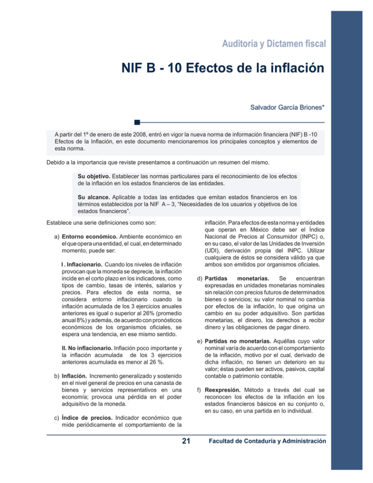 NIF B - 10 Efectos De La Inflación