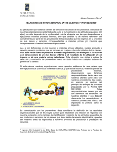 Alvaro Cárcamo Olmos1 RELACIONES DE MUTUO BENEFICIO