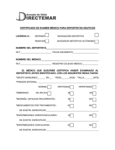 Certificado de Examen Médico para Deportistas Náuticos