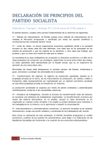 DECLARACIÓN DE PRINCIPIOS DEL PARTIDO SOCIALISTA
