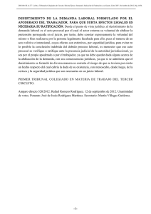 Desistimiento Demanda Laboral: Ratificación Necesaria