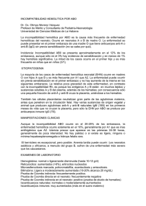 INCOMPATIBILIDAD HEMOLITICA POR ABO Dr. Cs. Olimpo