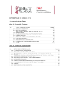 ESTADÍSTICAS DE CURSOS 2014 - Mas demandados