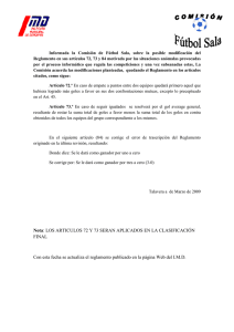 Nota: LOS ARTICULOS 72 Y 73 SERAN APLICADOS EN LA