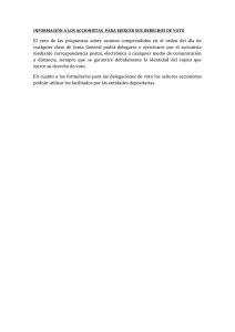 El voto de las propuestas sobre asuntos comprendidos en el orden