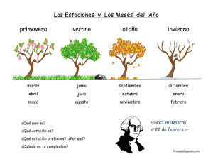 Estaciones y Meses del Año - Hoja de Trabajo en Español